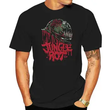 Jungle Rot Full Metal Rot Black T Shirt Death Metal Sinister Grave Master Men Aukštos kokybės trišakiai