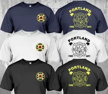 Portlando priešgaisrinės gelbėjimo tarnybos ugniagesių marškinėliai 100% medvilniniai O-Neck Summer trumpomis rankovėmis laisvalaikio vyriški marškinėliai Dydis S-3XL