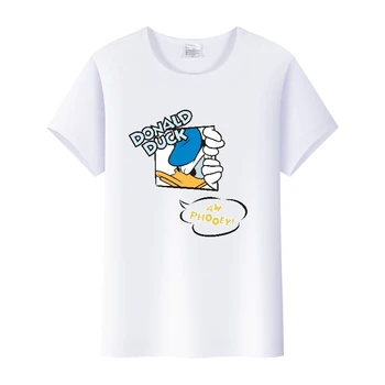 Casual Mickey Mouse Donald Duck Graphic Tees Disney Cartoon Women Tops Harajuku Clothing Tshirt Oversized Palaidinės Vyriški marškinėliai