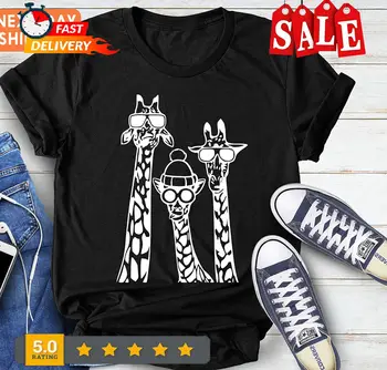 Žirafa su akiniais Marškiniai, Žirafos marškiniai, Knygnešio Žirafos marškiniai, Gyvūnų mylėtojas ilgomis rankovėmis
