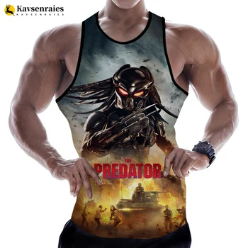2023 Karštas išpardavimas Predator Fashion Summer Men Tank Tops Marškiniai be rankovių Pavasario Harajuku asmenybė 3D spausdinti vyriški drabužiai