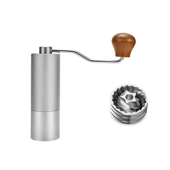 Rankinis kavos malūnėlis rankomis reguliuojamas plieninis šerdies burras virtuvei nešiojamas rankinis espreso kavos malimo įrankis