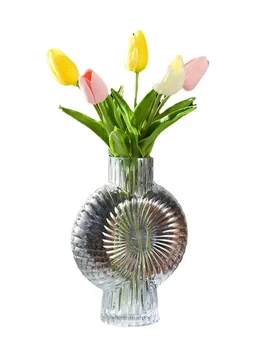 Naujas kinų stilius Personalizuota stiklinė vaza Skaidrus vandens menas Dekoravimas Svetainė Gėlės Gėlių konteineris Lengva prabanga