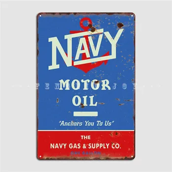 Navy Motor Oil Sign Plakatas Metal Plaque Wall Pub Club Bar Vintage Mural Painting Alavo ženklo plakatas