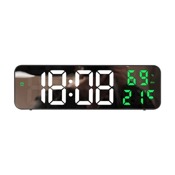 skaitmeninis sieninis laikrodis temperatūros ir drėgmės ekranas naktinio režimo stalo žadintuvas 12 / 24H elektroninis LED laikrodis