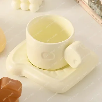 Latte Art Funny Coffee Cup Kawaii Creative Chinese Cute Tea Cup Ceramic Daugkartinio naudojimo Tazas de Ceramica Creativas Coffeeware