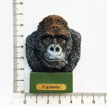 Ugandos šimpanzė Šaldytuvas Magnetas kultūrinis kraštovaizdis derva dekoravimas turizmas suvenyriniai pranešimų lipdukai rankdarbiai