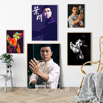 kinų Kung Fu meistras Ip vyras Donnie jenos drobės plakatas Wing Chun Master Sienų meno paveikslėliai svetainei Miegamasis Baras Namų dekoras