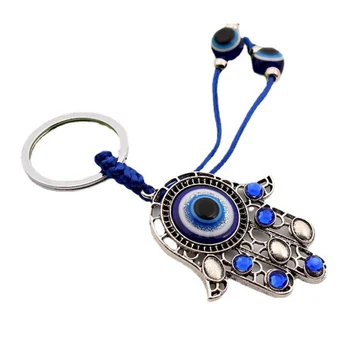Y1UB Turkiškų mėlynų akių amuletų siena apsaugai Pakabinamas pakabukas Hamsa rankinis automobilio raktas