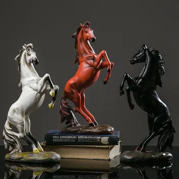 Derva arklių statulos papuošalai vyno spintelės dekoravimas kūrybingas Gyvūnų skulptūra amatai šiaurietiški namų dekoro aksesuarai