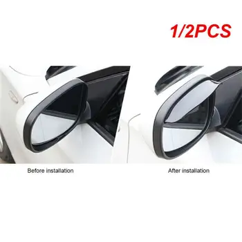 1/2PCS Universalus PVC automobilio galinio vaizdo veidrodžio lipdukas Lietaus antakių automatinis šoninis veidrodėlis Lietaus lentos skydas Apsauga nuo saulės Sniego apsauga