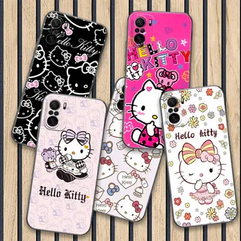 Hello Kitty Cartoon Poco X3 NFC dėklas, skirtas Xiaomi POCO F3 F4 F5 Pro X3 X4 Pro 5G GT F1 X5 M3 M4 M5 M5S C40 C50 C51 C55 Telefono dangtelis
