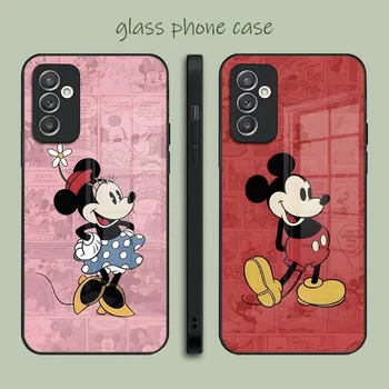 Mickey Minnie Mouse Disney telefono dėklo stiklas, skirtas Samsung A52 A51 A14 A54 A34 A22 A32 A72 S22 S22 S23 Ultra Note 20 10 Pro Plus