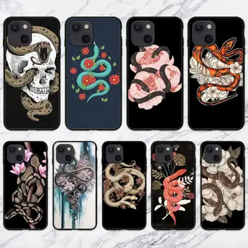 Hand Snake Flower Snake Painting Phone Case for iPhone 11 12 Mini 13 Pro XS Max X 8 7 6s Plus 5 SE XR Shell