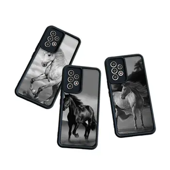 Black Horse Phone Case for Samsung Galaxy A03 A04 A05 A10S A11 A20 A21 A31 A32 A51 A52 A53 A54 Anti-drop Soft Cover Coque