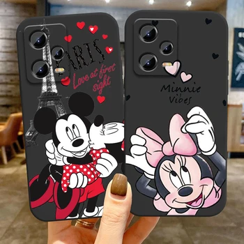 Disney London Minnie Mickey for Xiaomi Redmi Note 12R 12 12S Turbo 11 11T 11S 10 10S 9 8 Pro Plus 5G Juodas dangtelis Telefono dėklas