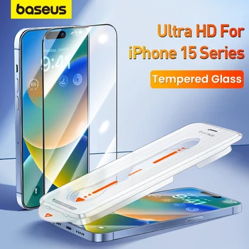 Baseus Ultra HD grūdintas stiklas, skirtas iPhone 15 Pro Max Plus ekrano apsaugai pridėti dulkėms atsparų lengvo montavimo įrankį apsauginė plėvelė