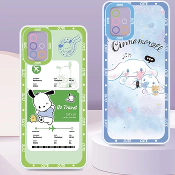 Anime Sanrios Cinnamoroll skaidrus telefono dėklas, skirtas Samsung A73 A72 A71 A53 A52 A51 A33 A32 A23 A22 A13 A12 Angelų akys