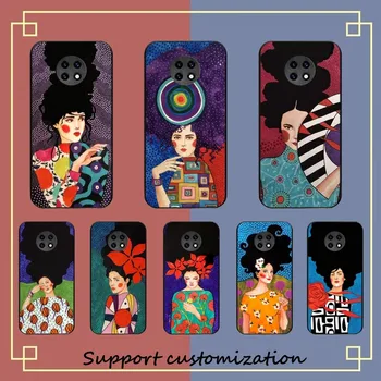 Meninis taikus aliejinės tapybos moters telefono dėklas, skirtas Samsung S 20 21 22 23 plus Ultra for Redmi Note 8 9 10 11, skirtas Huawei Y 5 6 9