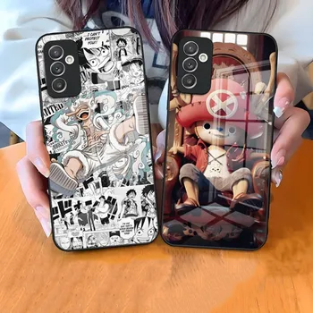 O-One Piece Luffy telefono dėklas, skirtas Samsung S23 S21 S30 S22 S20 S9 S10E Note 20 10 Ultra Pro Plus grūdinto stiklo dangtelis