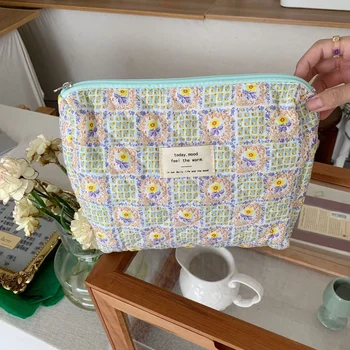 Naujas gėlių raštas Moterų makiažo krepšys Tualeto reikmenys Kosmetikos organizatorius Užtrauktukas Krepšys Kelionės Skalbimo maišelis Rankinė Moteriškas makiažas Maišeliai