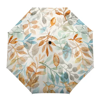 Rudeninė akvarelė Rankomis dažyti lapai Automatinis skėtis Kelioninis Sulankstomas skėtis Nešiojami skėčiai Skėčiai Parasparniai Vėjui atsparūs skėčiai