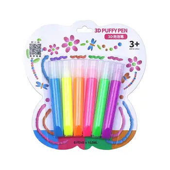 Bubble Pens Bubble Color Paint Pen 6PCS Print Bubble Pen 
