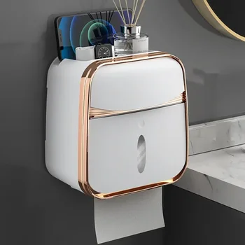 sieninis tualetinio audinio laikiklis Vonios audinių laikymo dėžutė vandeniui atsparus popieriaus ištraukimas Organzier vonios lentyna