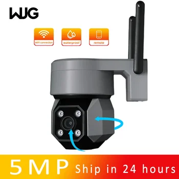 WJG tuya kamera wifi tuya kameros saugumas 5MP lauko wifi kamerai IP65 360° su garso ir vaizdo stebėjimu Korėjietiško stiliaus