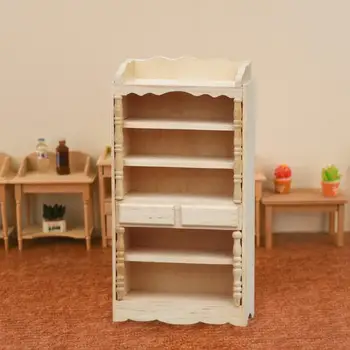Miniatiūrinio modelio spintelė Žavinga 1 12 mastelio lėlių namelis Miniatiūrinės medinės spintelės Išskirtinė daugiasluoksnė knygų lentyna lėlių nameliui