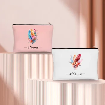 Pasirinktinis pavadinimas Plunksna Gėlių makiažo krepšys Organizatorius Kelioninis tualetas Lūpų dažų maišelis Kawaii gimtadienio dovana mergaitėms Cosmetic Clucth