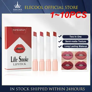 1~10PCS Kūrybinis cigarečių lūpų dažų rinkinys 4 spalvų matinis ilgalaikis vandeniui atsparus matinis lūpų lazdelės vamzdelis raudonų lūpų makiažas