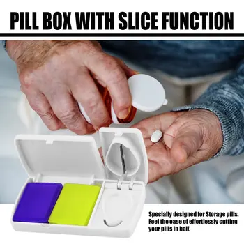 1 PCS mini tablečių dėklas tabletėms Medicinos tablečių organizatorius Vaistų kapsulės plastikinės laikymo dėžutės daliklis Savaitės kelionių tablečių pjaustytuvas