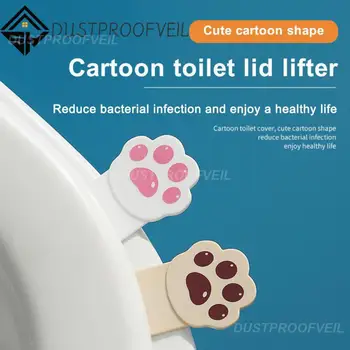Gražus praktiškas animacinių filmų saugumas nešiojamas Creative Cat Paw vonios kambario tualeto rankena Madingas patvarus tualeto dangčio keltuvas Paprasta