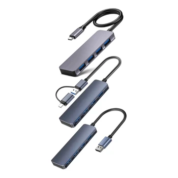 USB C į USB lizdinis adapteris USB skirstytuvo kabelis USB Male į 4 USB Female Cord Converter maitinimo adapterio dropship