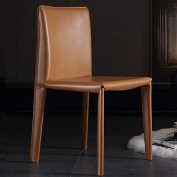 PU Odinė šiaurietiška valgomojo kėdė Virtuvė Salonas Ergonomiškas dizainas Biuro valgomojo kėdė Modernūs prabangūs Sillas namų baldai WK50DC