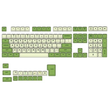 Matcha Žali klavišų dangteliai Dažų sublimacija XDA profilis Storas PBT MX jungikliams 125 klavišų mechaninės klaviatūros klavišų dangtelių rinkinys E65C