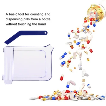 Tablečių skaičiavimo dėklas su mentele vaistinės dešinės rankos prekystalio dėklo vaistai 1vnt plastikinis vaistas tablečių skaičiavimui