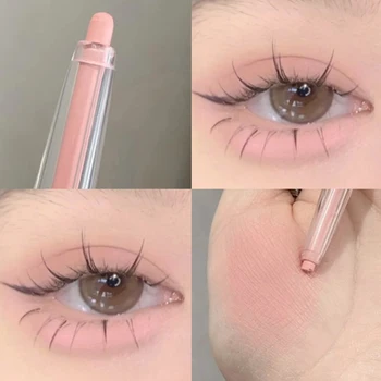 Rose Pink Glitter Eyeshadow Pen Pearlescent Matte Diamond Eyeliner Pen Waterproof Brighten Silkworm Makeup Pencil Blizgūs akių vokai