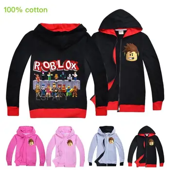 Hot ROBLOX Vaikiškos striukės berniukams Pavasario ir rudens drabužiai Madingi viršutiniai drabužiai 3-12Y Windbreaker striukės Kūdikio paltas su gobtuvu