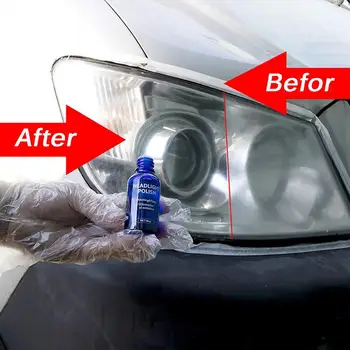 Automobilio priekinių žibintų įbrėžimų valiklis greitas 30ml apsauga nuo UV spindulių Automobilių šviesos valiklis Automobilių žibintų restauravimo rinkinys Automobilių poliravimas
