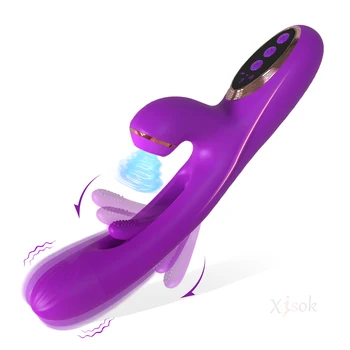 Triušio vibratorius Stiprus čiulpiantis Clit stimuliatorius Galingas G taško vibruojantis dildo masažuoklis moterims Moterų masturbatoriaus sekso žaislas