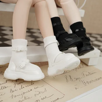 BJD lėlių batai, tinkami 1/4 dydžio mieloms lėlėms juodo ir balto audinio BJD lėlių batai 1/4 lėlių aksesuarų
