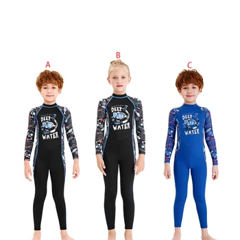 Vaikų kostiumas Wetsuit Nardymo kostiumas Saulė atspari maudymosi apranga berniukams Mergaitės dėvi