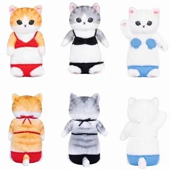 Kawaii Shark Cat Plush Cat bikini serija Įdarytas lėlės pakabukas Pilnai užpildyti pliušiniai raktų pakabukai Vaikiškos lėlės žaislo gimtadienio dovana