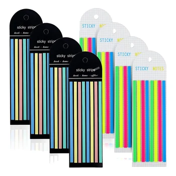 1Set highlighter Tape Morandi Neon Clear Highlighter Strips Flags Lipdukai ilgos fluorescencinės juostelės