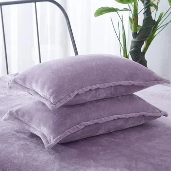Flanelinis pagalvės užvalkalas, 48x74cm, vientisos spalvos, ruduo ir žiema, flanelė, šilta, plius, aksominis pagalvės užvalkalas, didelė lova