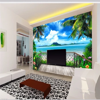 beibehang 3D tapetai paplūdimio peizažas freska sieninis popierius svetainei miegamojo sofa fonas sienų popierius Foto papel de parede