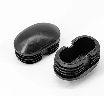 4vnt 15x30mm-40x80mm juoda ovali plastikinė vidinė kištuko apsauga tarpiklis dulkių sandariklis galinis dangtelis vamzdžių varžtų baldams