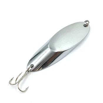HiUmi Metal Fishing Lure Oblique Sequins Bass Bait Treble Hooks Lure 28g Spoon